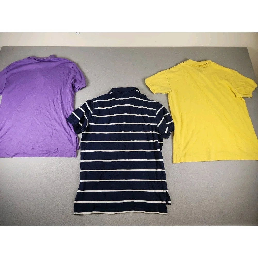 Lot of 3 Polo Ralph Lauren Short Sleeve Polo Shirts Men's Size L